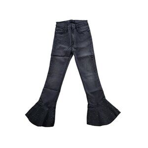 Black Orchid Stella Ruffle Fray Size 23 Smoke Me Out Cropped Jeans